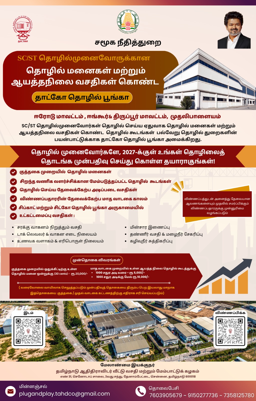 SC/ST Entrepreneurs — Industrial Plots & Ready Infrastructure at TAHDCO Industrial Park (Erode, Ingur & Tiruppur)