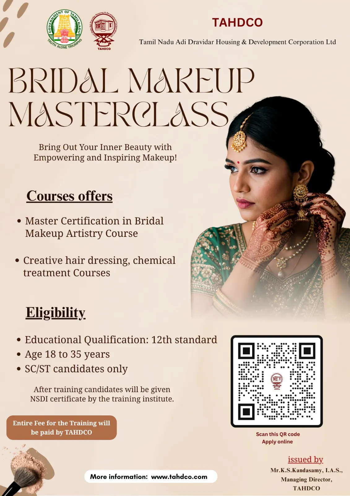 Bridal Makeup Masterclass — Makeup Artistry & Hair Dressing Course